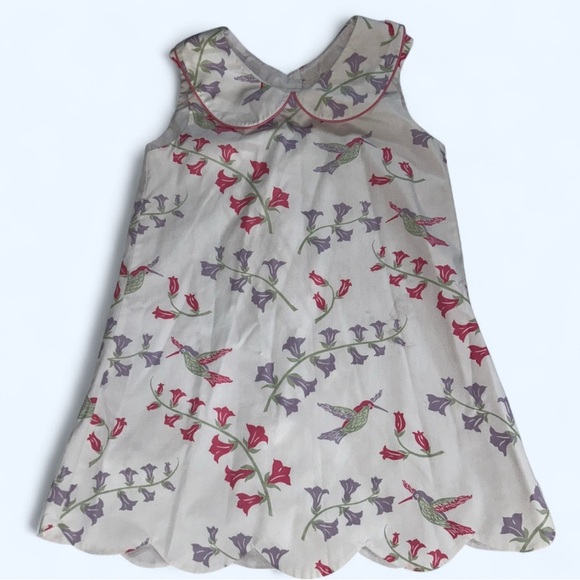 The Beaufort Bonnet Company Other - The Beaufort Bonnet Company Cream Dress with Pink and Purple Floral Design